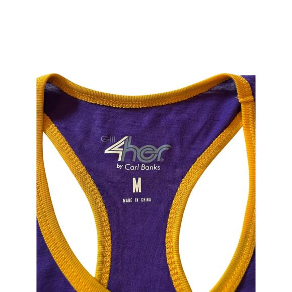 LA Los Angeles Lakers Tank Top Womens Med Purple Yellow Racer Back Lightweight - Picture 4 of 8